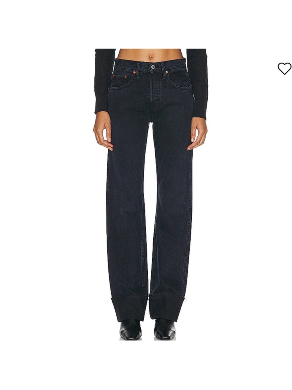Re/Done Black Wide Leg Flare Jeans